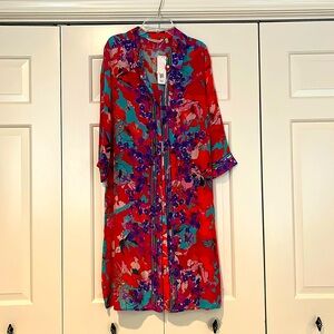 NWT Soft Surroundings bold-botanical print dress.  Size medium 10-12